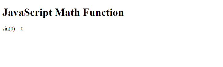 JavaScript Math sin() method