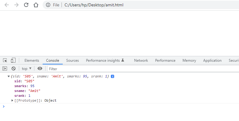 JavaScript data types object