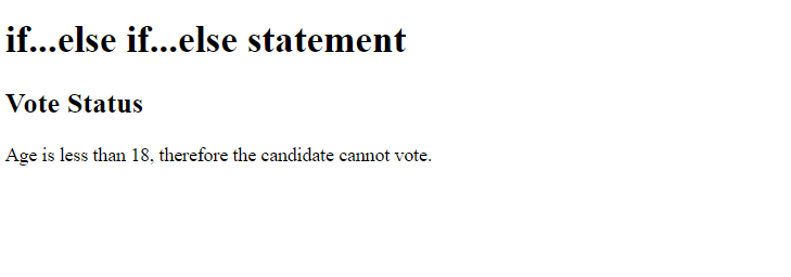 JavaScript if...elseif...else statement
