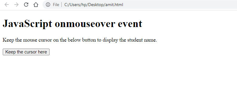 JavaScript onmouseover event