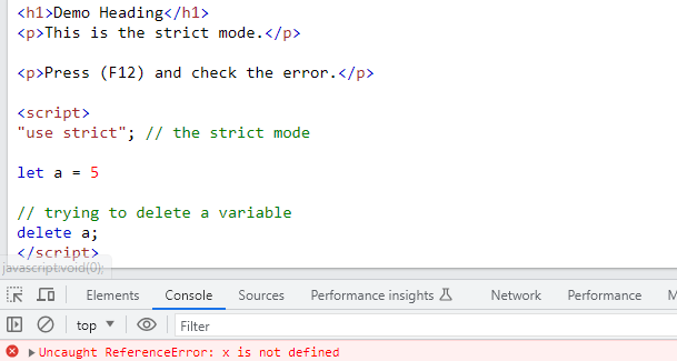 Strict Mode JavaScript
