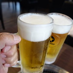 焼肉元太 - 生ビールでかんぱ～い(550円×2)