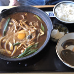 Udon Dokoro Miroku - 親子味噌煮込みうどん、小ライス