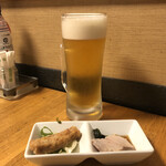 海鮮市場 からっ風 - 「生ビール」300円とお通し