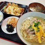 くわっちぃ食堂 青空 - 軟骨ソーキそばとチキン南蛮 のセット