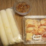 日本料理里乃や - きりたんぽと比内地鶏はこんな感じで届きました