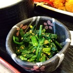 おおくら - 小鉢（法蓮草の胡麻和え）