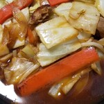 ほっともっと - 肉野菜炒め弁当の肉野菜炒め アップ