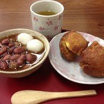 さくら食堂 - ぜんざいセット260円　　ぜんざいとサーターアンダギーのセットです。