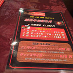 火鉢 - メニュー表。