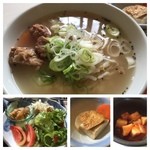 白頭山 - ソルロンタンセット！
コムタンスープにご飯が入ってる感じ。
カクテキを入れたらなかなかいい感じになりました。