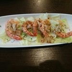 鉄板バル藤村商店 - えびのガーリック炒め
