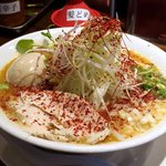 RAMEN 風見鶏 - 信州辛味噌、鶏白湯ラーメンねぎ増し味玉子