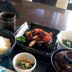 Genkiya Morioka Ten - ランチ：白金豚黒酢酢豚定食　￥880