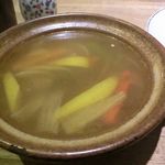 ボタン - クスクスとセットのスープ