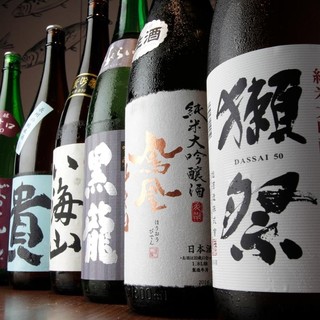 季節の日本酒常時10種以上580円～ご用意「獺祭も」