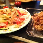 友衛 - 生ハム温卵サラダと焼きなす