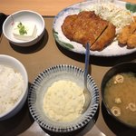 やよい軒 - チキン南蛮とエビフライの定食♪ 960円