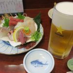 浜ゆう - おまかせお造り　ビール追加