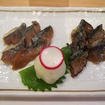 喜酒とUMAMI たけのうち - 鯖のへしこスライス 生・炙り