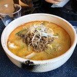 Genkiya Morioka Ten - 豆乳担々麺：白金豚の挽肉が美味しい。期間限定