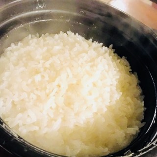 "How many cups will you eat today?" Freshly cooked rice!