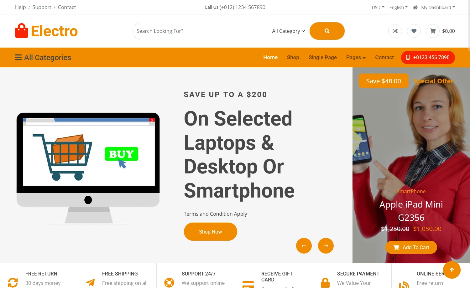 Electro - Free Bootstrap 5 eCommerce Website Template 