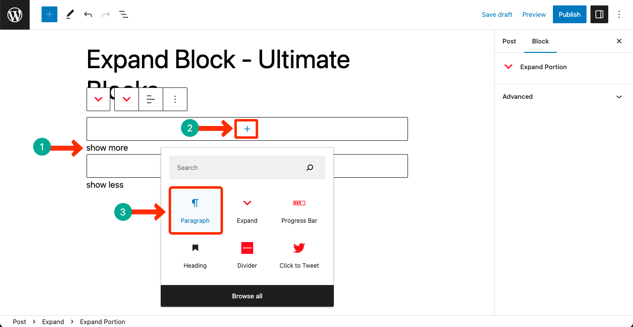Add a Paragraph to the Show More Section
