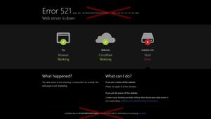 Screenshot of CloudFlare Error - Dark Mode & Hide IP