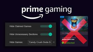 Screenshot of Prime Gaming Hide Collected Games