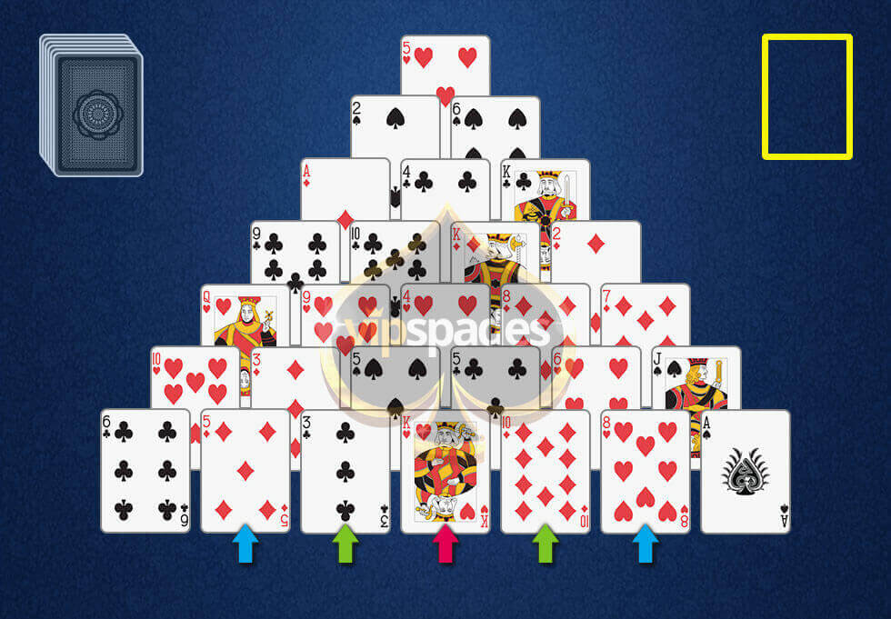 Initial card pyramid for the solitaire Pyramid Solitaire rules