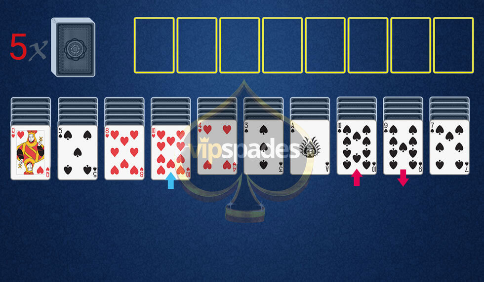 Classic Spider Solitaire card layout Spider Solitaire layout