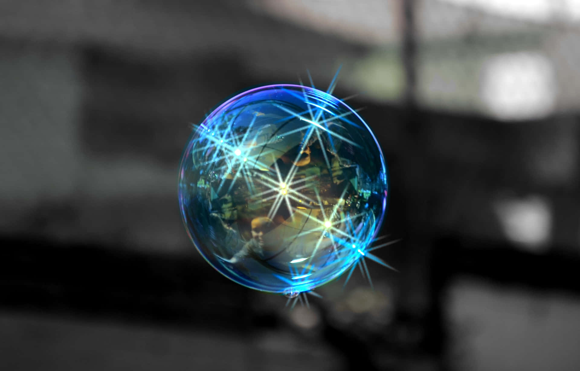 Porcelæn Baggrund Glansende Reflekterende Lyseblå Bubble Tapet