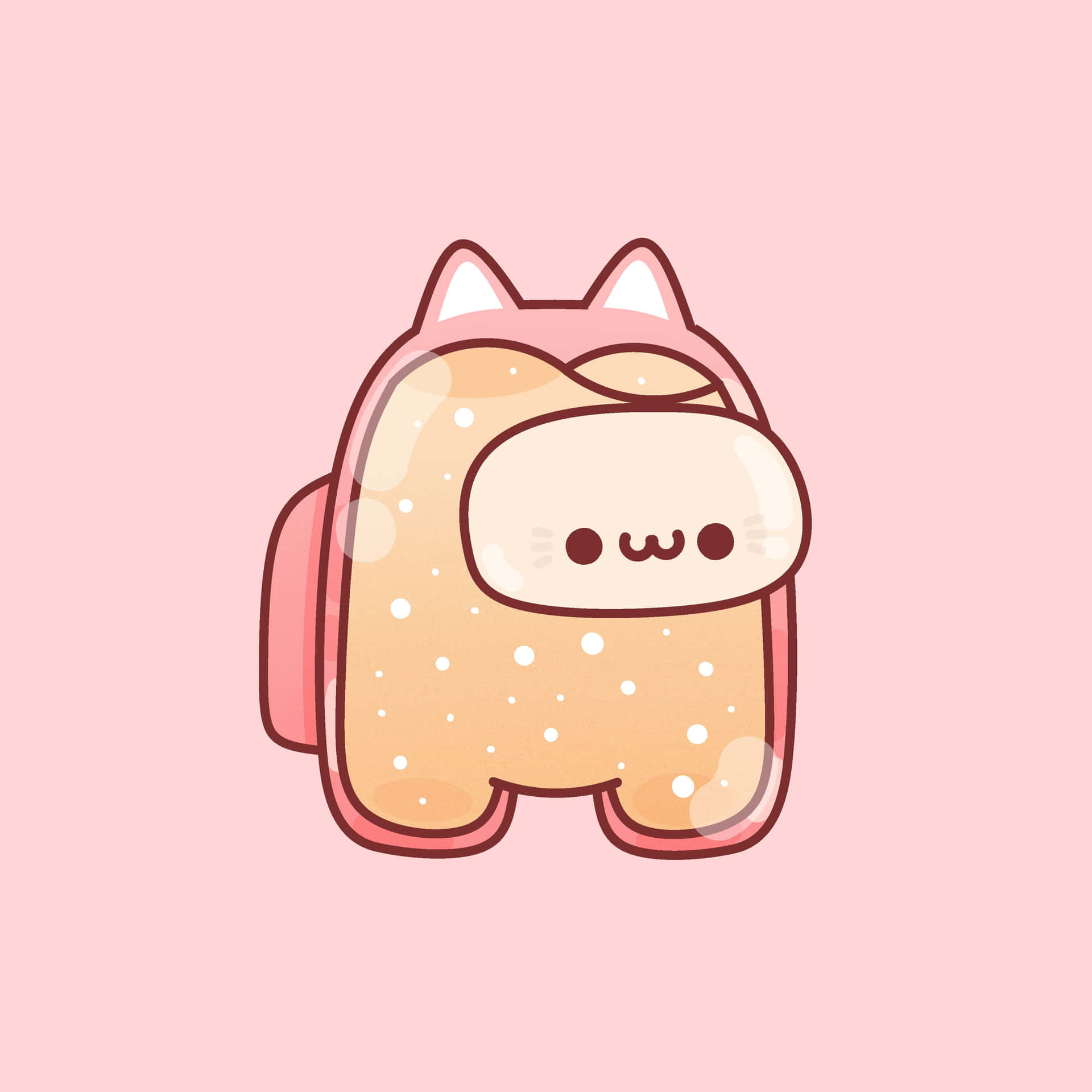 Sødt Among Us Pink Stuff Tapet Wallpaper