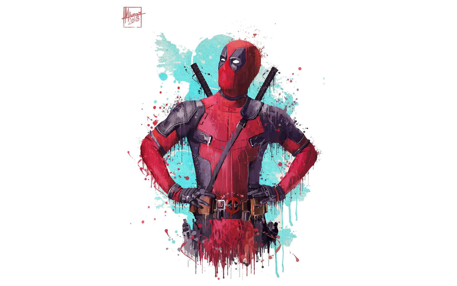 Deadpoolaquarell-illustration Wallpaper