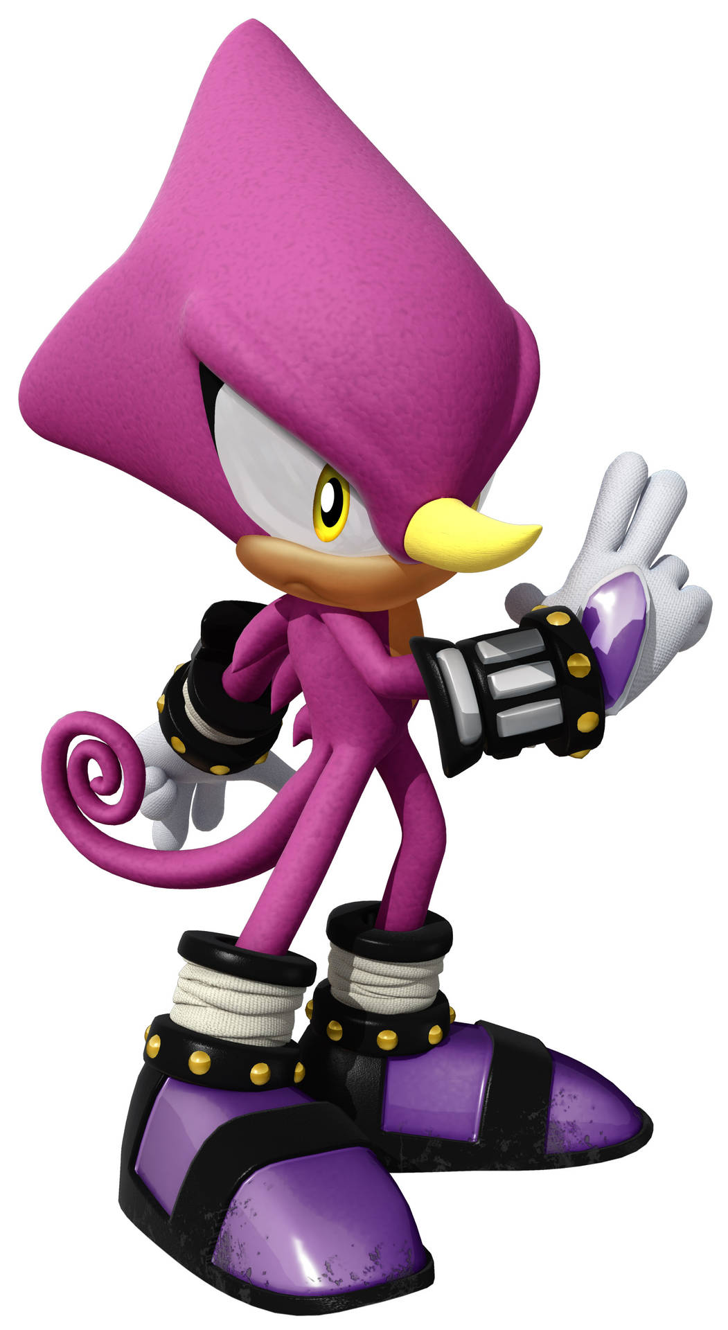 Espio The Chameleon 3d Hvid Baggrund Wallpaper