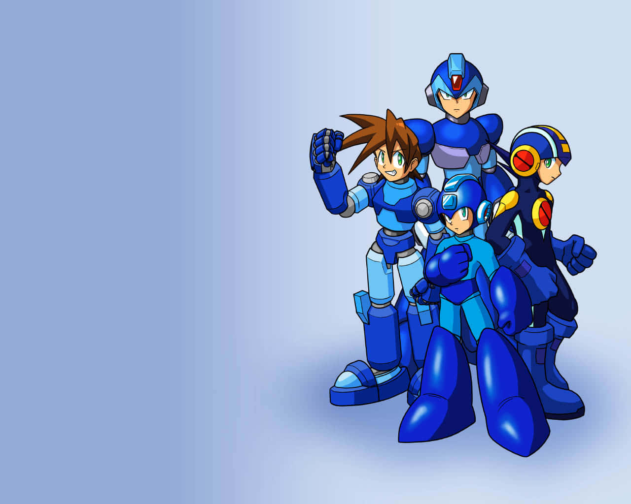 Sæt ild til handling med Mega Mans pixelerede væg Wallpaper
