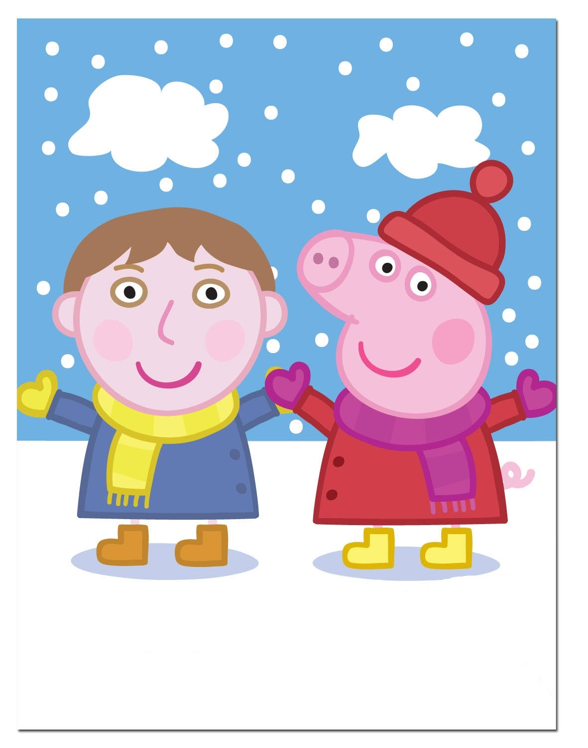 Peppapig Ipad Snöig Dag. Wallpaper