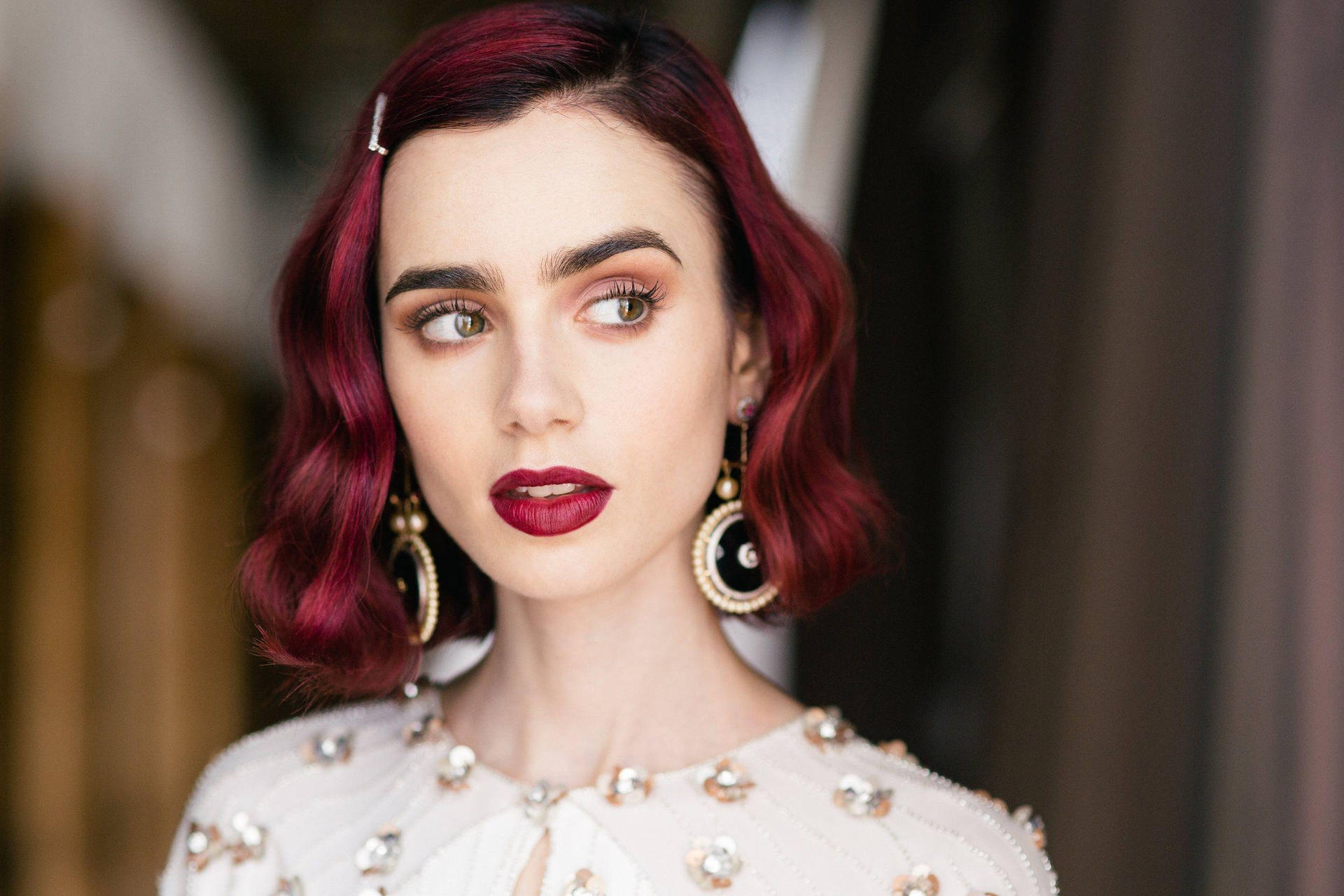 Lily Collins Aux Cheveux Roux Fond d'écran