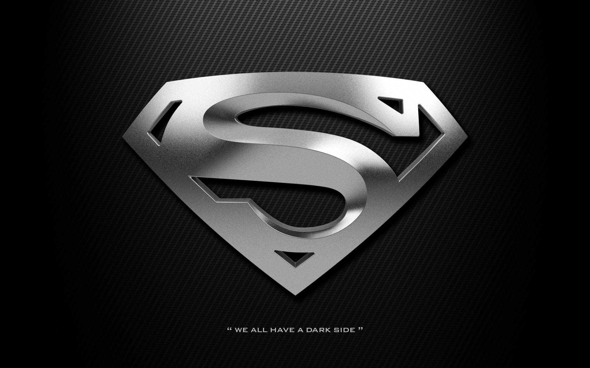 Kiiltävä Metallinen Hopeinen Superman-logo Taustakuva