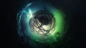 3D HD Abstract Kuglestring Geometri Tapet Wallpaper