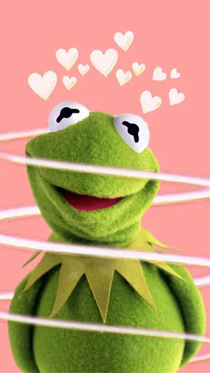 En Morsom Kermit Frosk Kledd På En Estetisk Måde Wallpaper