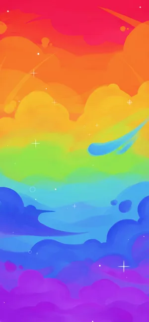 Peinture Aesthétique Des Nuages Arc-en-ciel Lgbt Wallpaper