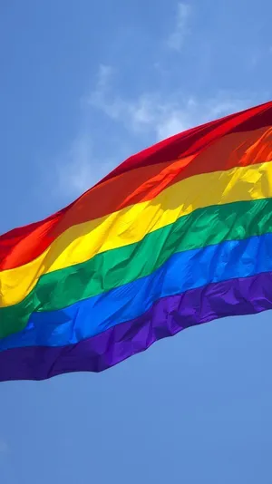 Estetisk Lgbt Regnbueflagg I Himmelen Wallpaper