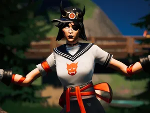 Karakter Samurai Animasi Di Luar Ruangan Wallpaper