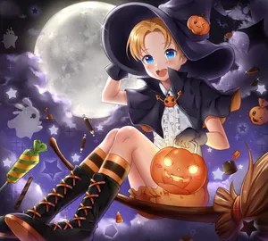 Pynt op til en skræmmende Halloween med dine yndlings Anime-figurer. Wallpaper