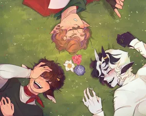 Banktrio, Das Auf Der Wiese Liegt, Kunst Wallpaper