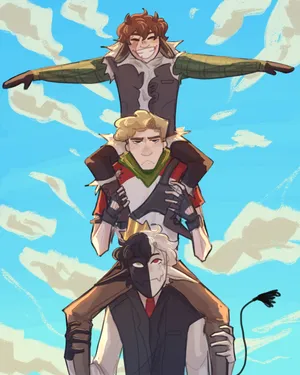 Billede tre mennesker, der nyder en livlig samtale på en parkbænk. Wallpaper