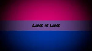 Bisexuellflagga Kärlek Är Kärlek. Wallpaper
