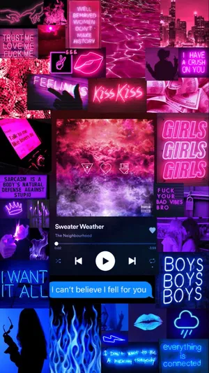 Bisexuelle LED-skilte Collage Wallpaper